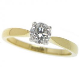 Modern Brilliant Cut Solitaire engagement ring. Diamond 0.51cts